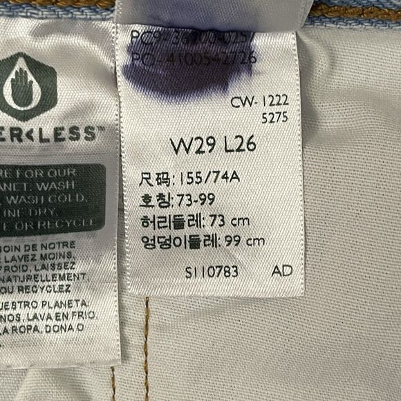 Levis 501 Jeans Womens 29X26 Blue High Rise Button Fly Crop Distressed Denim - Picture 2 of 14